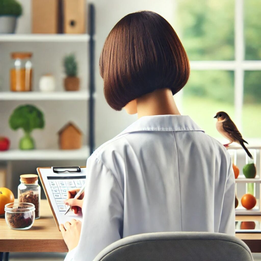Nutricionista montando um plano alimentar para paciente